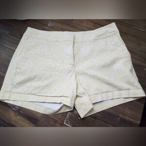 Women's Yellow Patterned Shorts